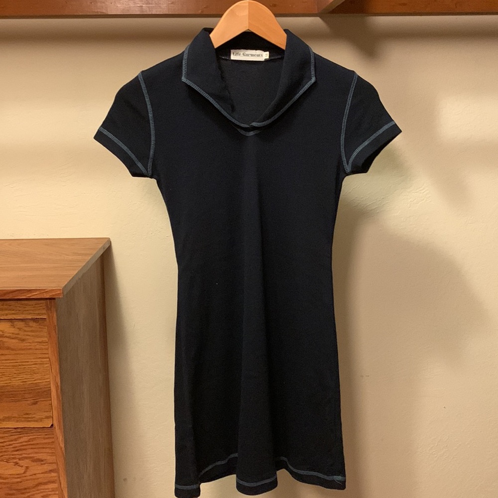 Navy Blue Short Sleeve Dress Size XXS